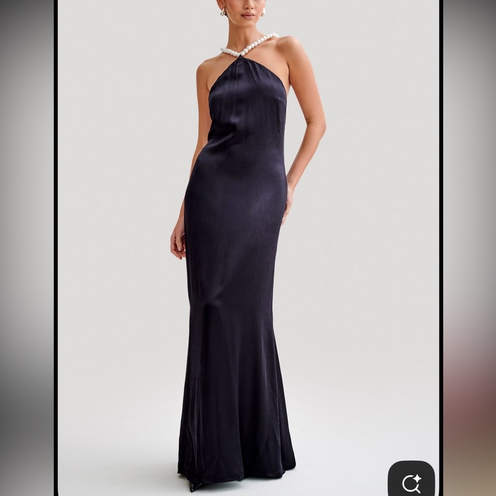 Meshki Black Halter Neck Gown
